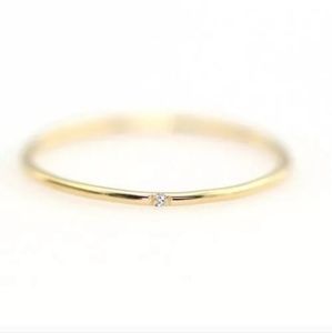 Copper One Stone Ring Band Gold Color
